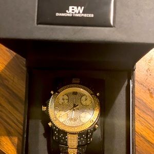 JBW TWO TONE BLACK/GOLD WATCH 232 DIAMONDS (NEW)